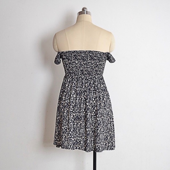 Happy Girl DarkNavy Floral Off Shoulder Mini Dress - Picture 6 of 7